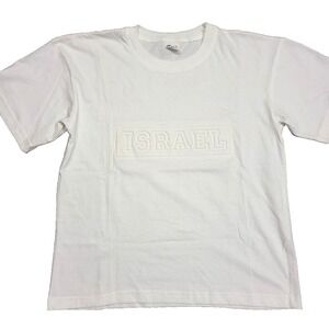 Vintage T-Max Israel Embroidered Short-Sleeve White T-Shirt Men's Medium